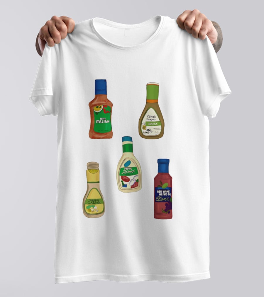 Italian Greek Ranch Caesar Olive Oil Salad Dressing Bottles T-Shirt