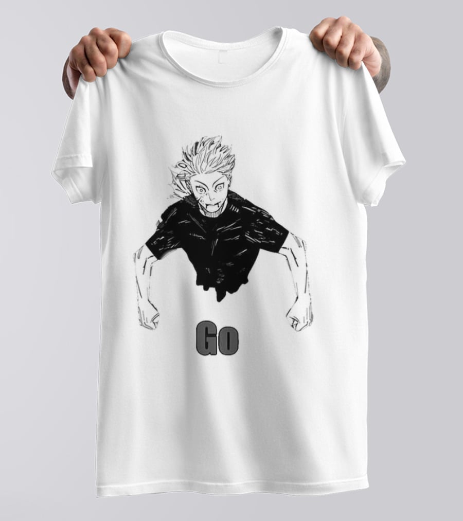 Satoru Gojo Half Body Go Meme Jujutsu Kaisen T-Shirt