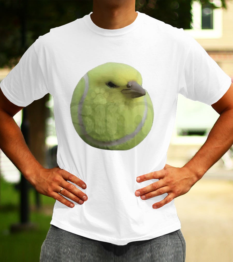 Silly Tennis Ball Bird Meme T-Shirt