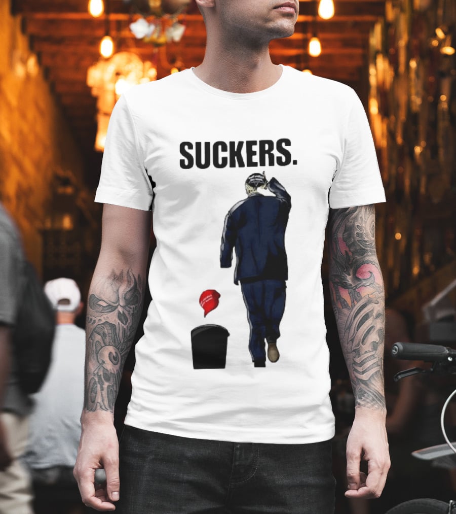 Suckers Trump MAGA Hat Trash Can T-Shirt
