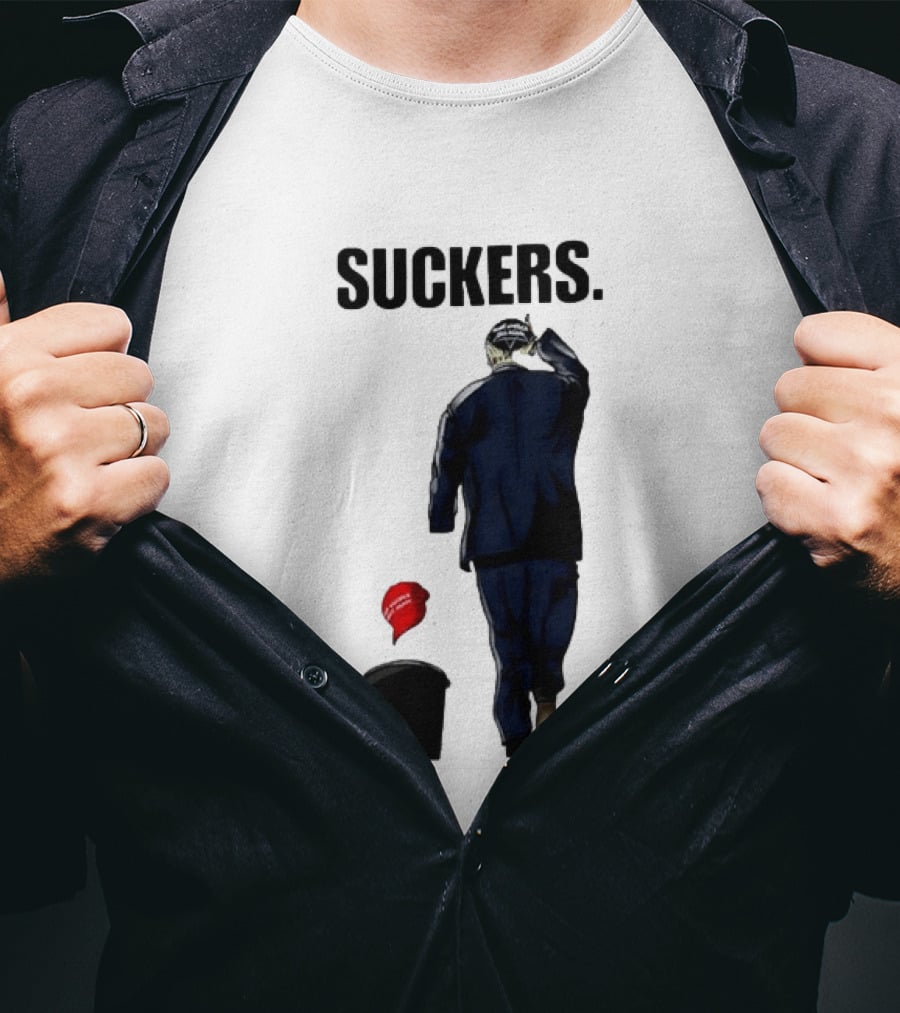 Suckers Trump MAGA Hat Trash Can T-Shirt