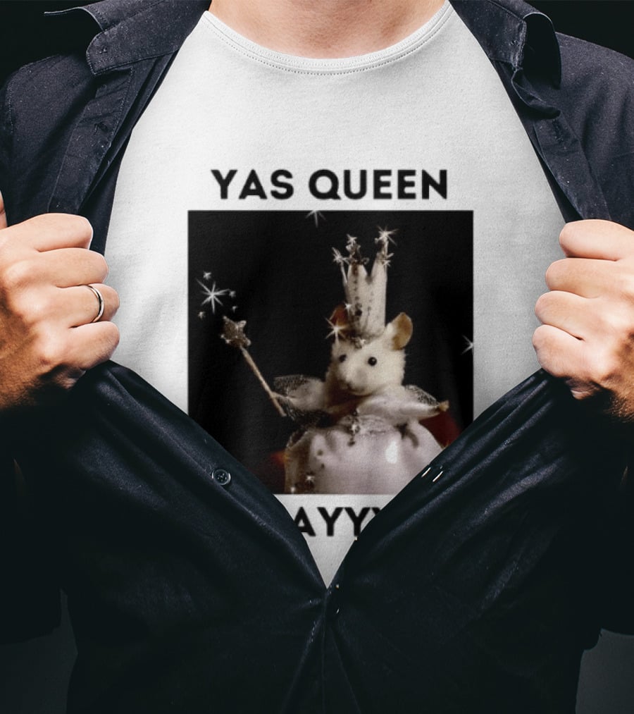 Yas Queen Slayyyy Mouse With Crown And Wand Magic T-Shirt