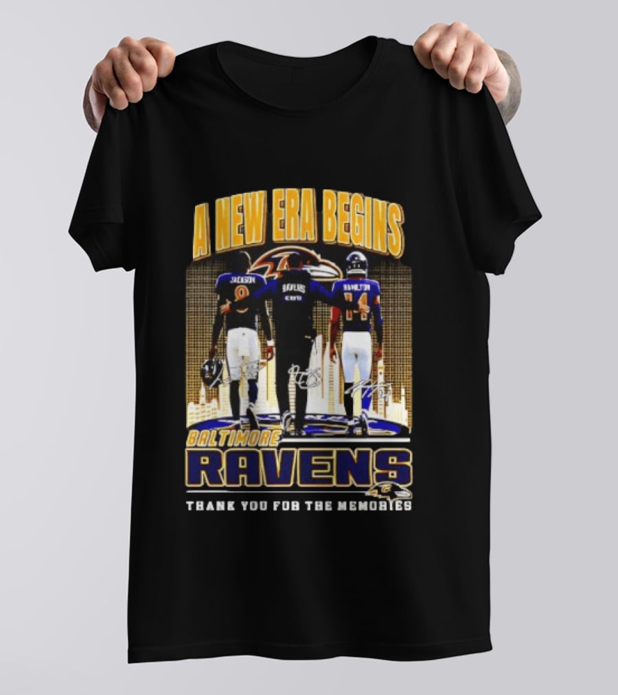A New Era Begins Baltimore Ravens Jackson Lewis Hamilton Thank You For The Memories T-Shirt