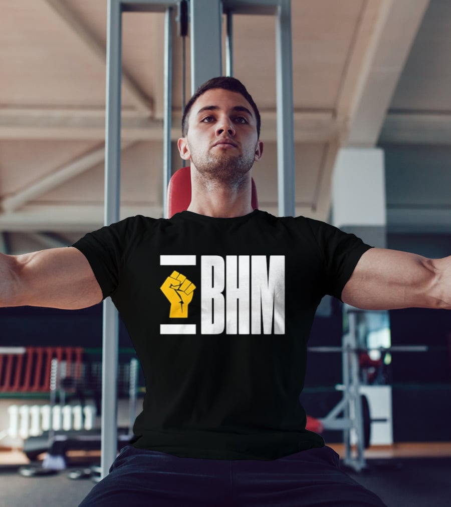 BHM Black History Month Yellow Raised Fist T-Shirt