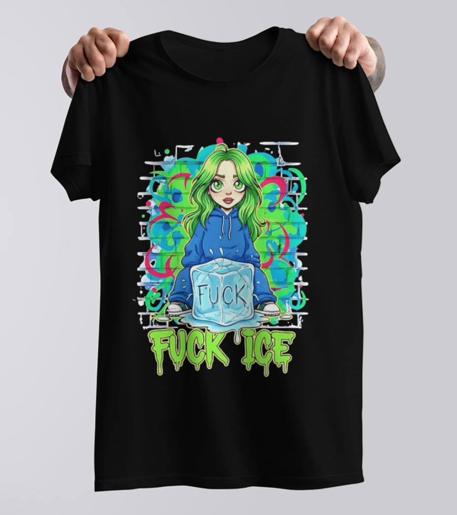 Billie Eilish Cartoon Fck Ice T-Shirt