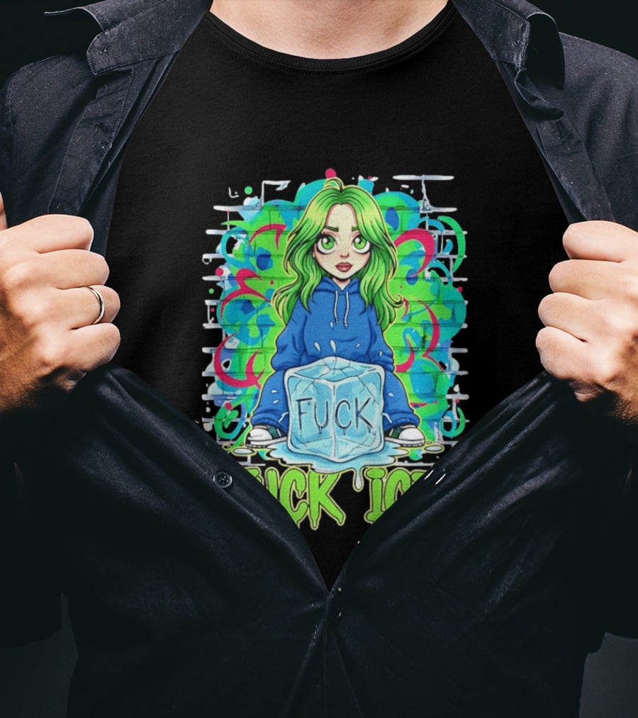 Billie Eilish Cartoon Fck Ice T-Shirt