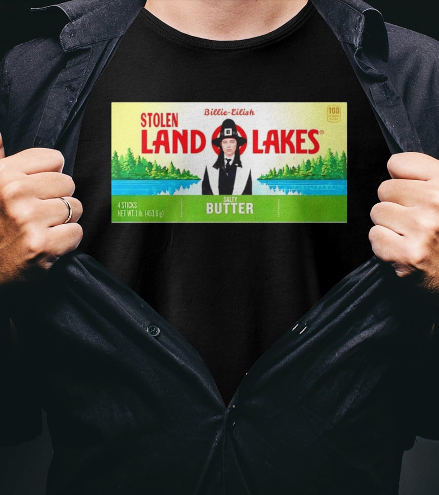 Billie Eilish Stolen Land O Lakes Salty Butter Anti ICE T-Shirt