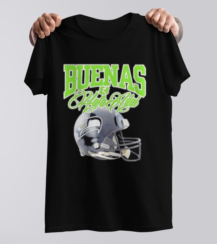 BUENAS Hafa Adai Seattle Seahawks Helmet T-Shirt