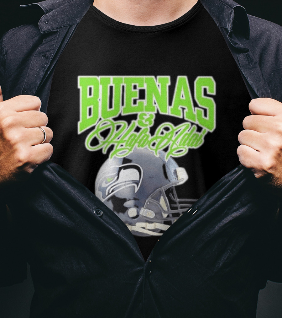 BUENAS Hafa Adai Seattle Seahawks Helmet T-Shirt