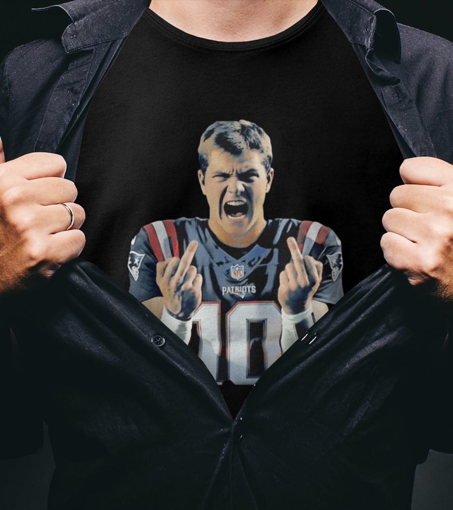 Drake Maye NE Patriots NFL Middle Finger T-Shirt