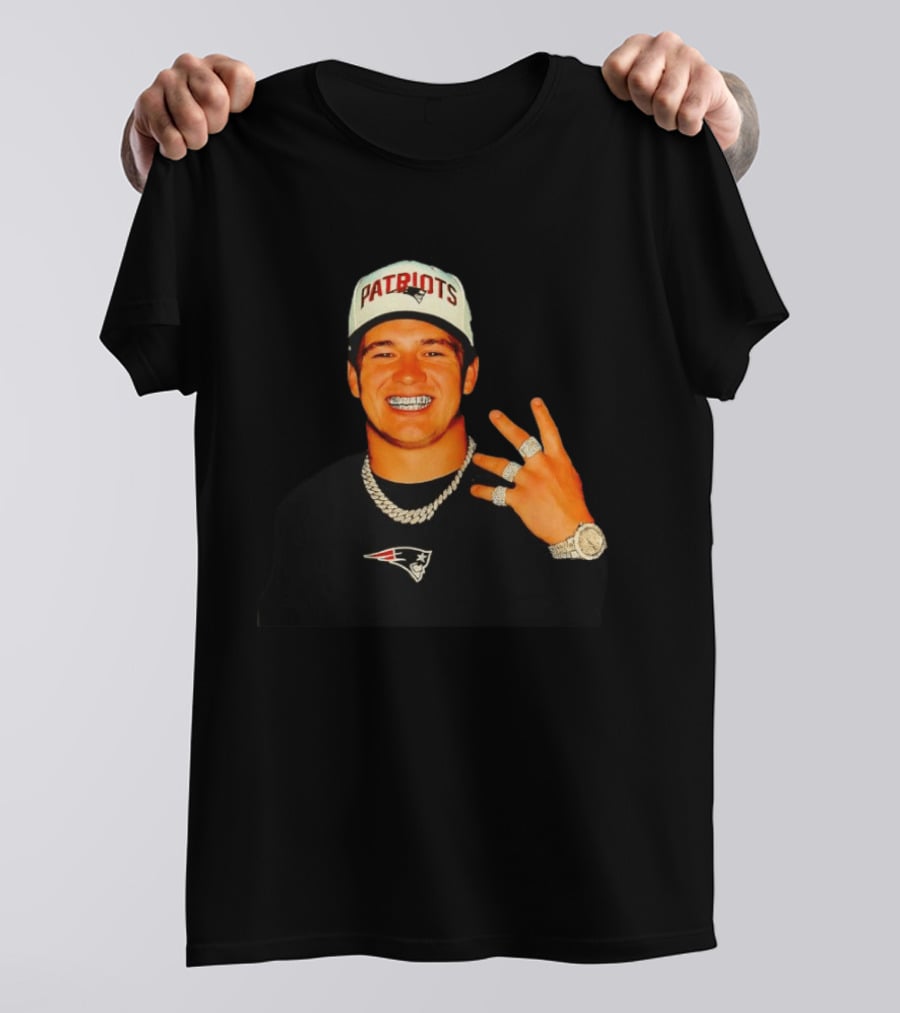 Drake Maye Patriots Ring Collection With New England Patriots Hat And Jewelry T-Shirt