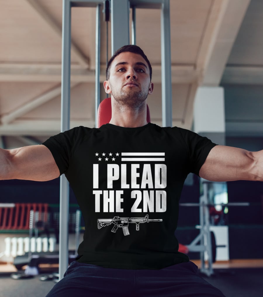 I Plead The 2nd Gun Rights American Flag Rifle T-Shirt