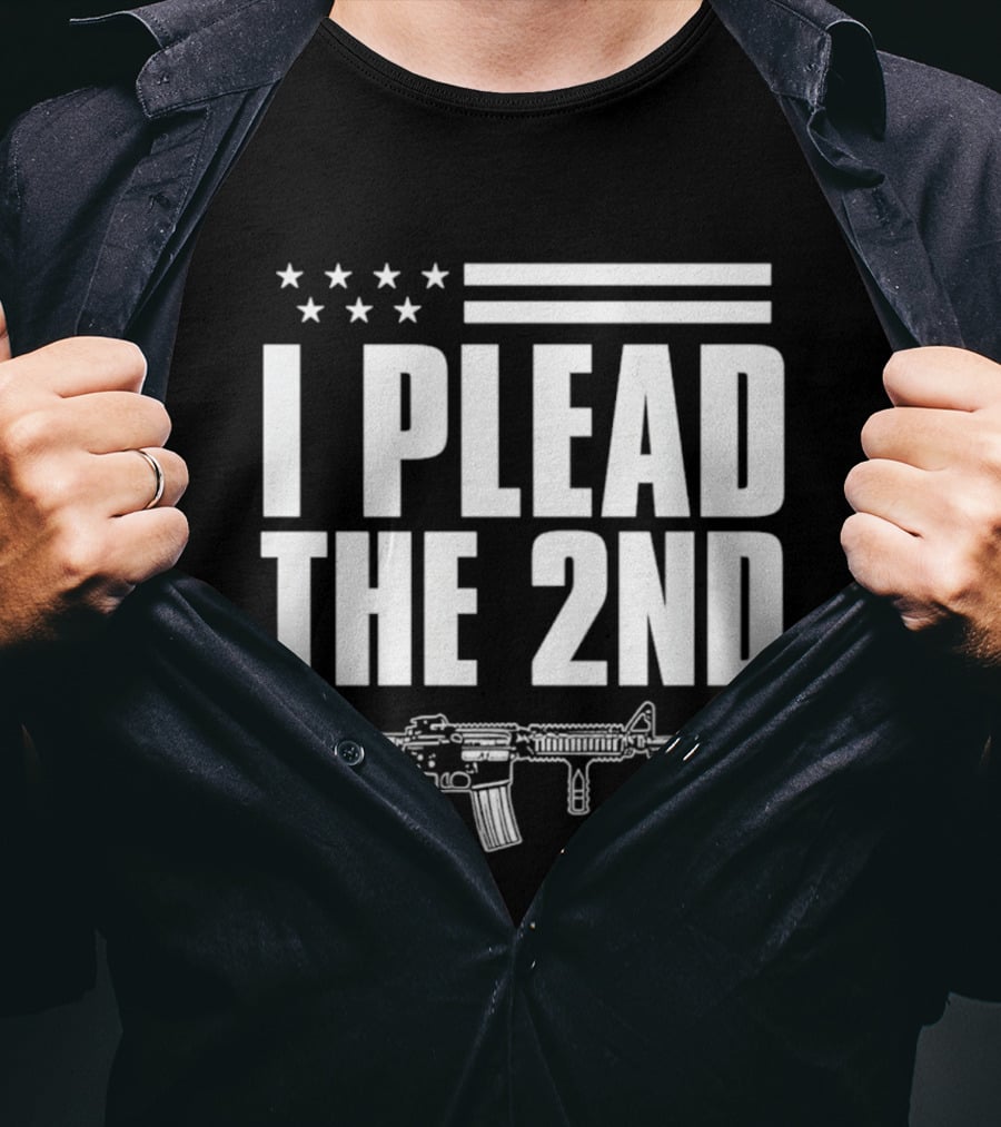 I Plead The 2nd Gun Rights American Flag Rifle T-Shirt