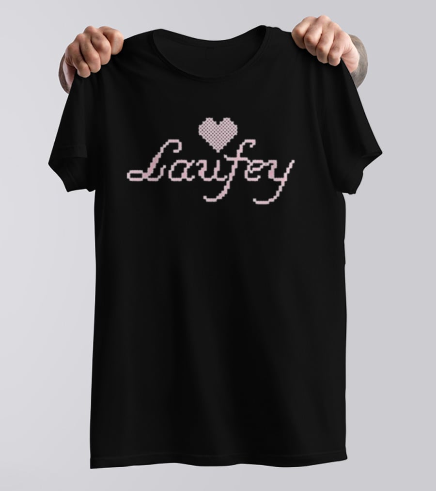Laufey Heart Cross Stitch T-Shirt