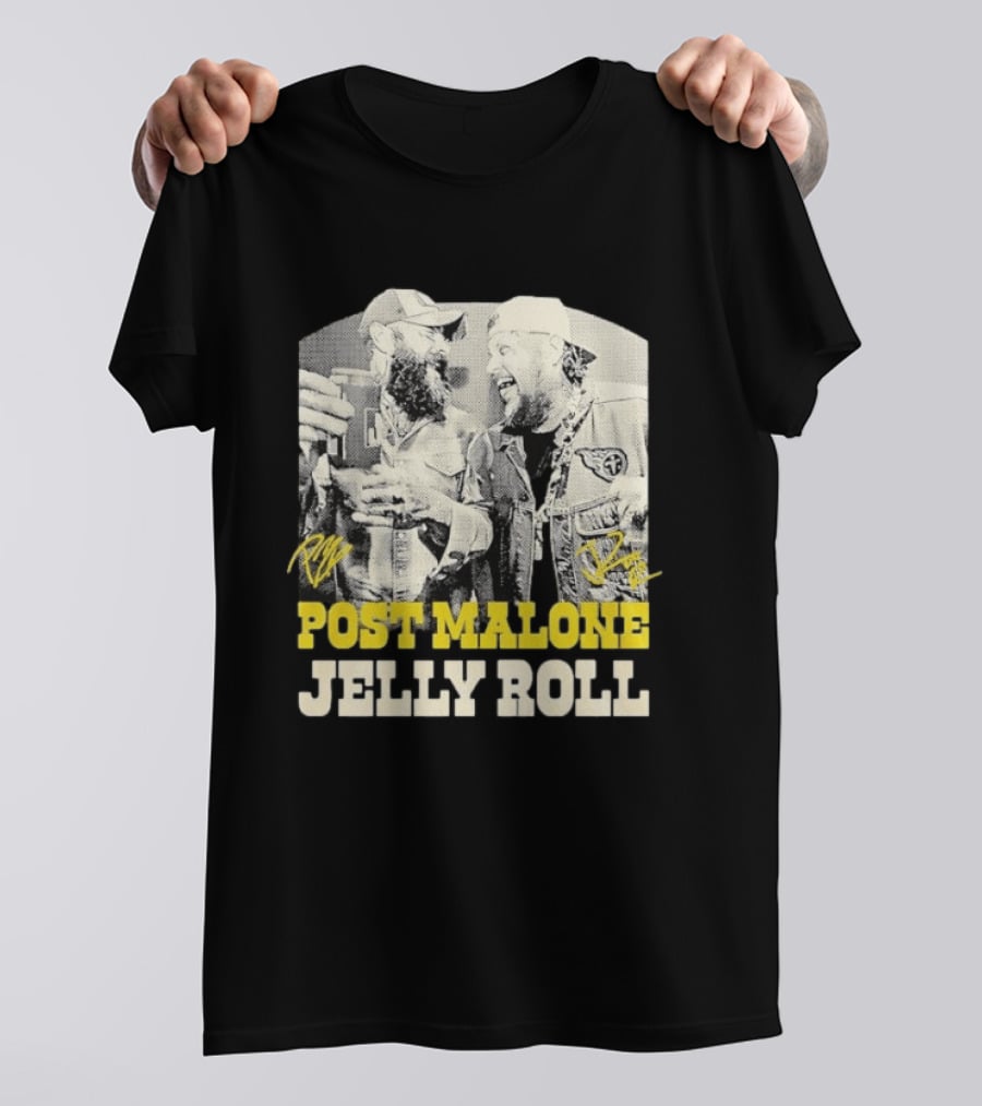 Post Malone Jelly Roll Collaboration Signatures T-Shirt