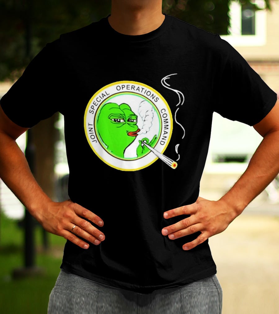 Sad Pepe Smoking Meme Joint Special Operations Command T-Shirt