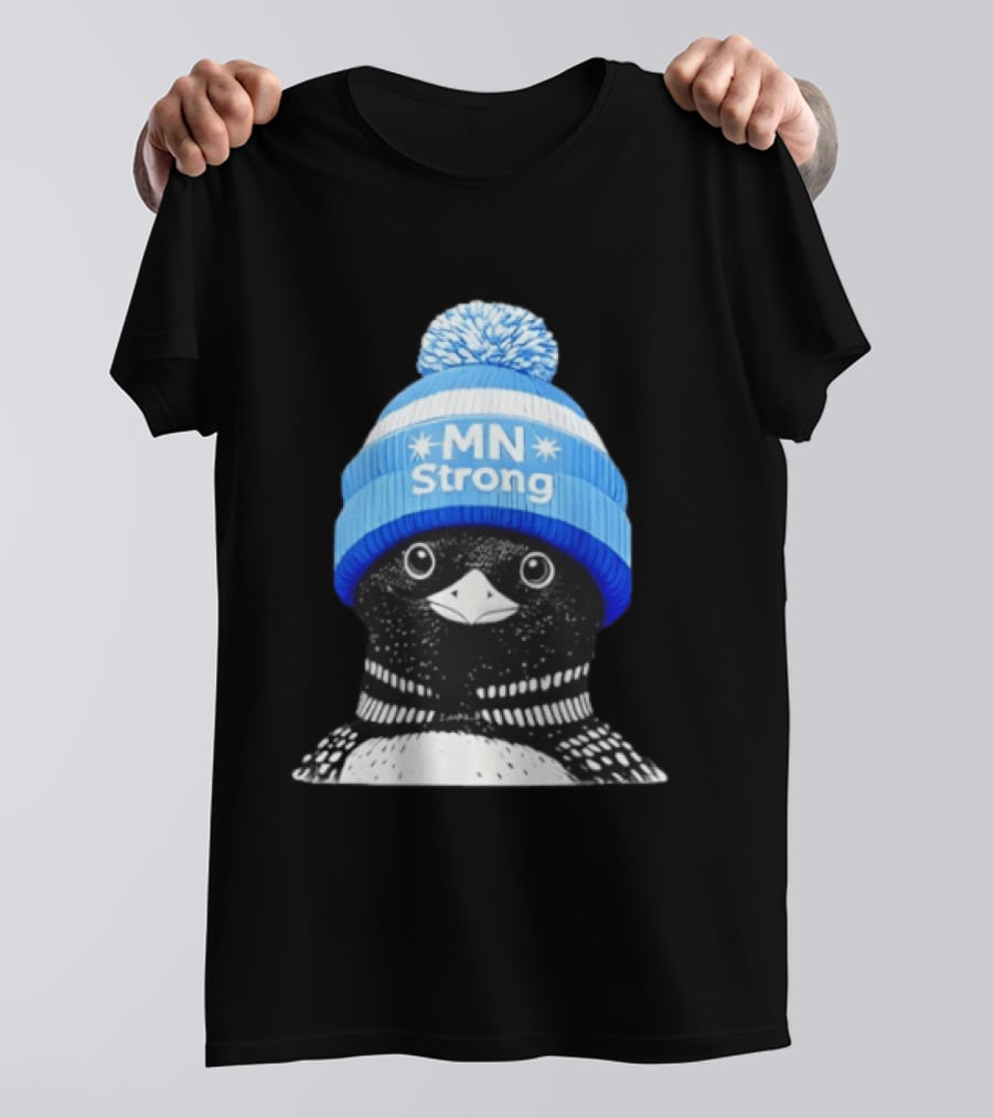 MN Strong Penguin Blue Hat Minnesota T-Shirt