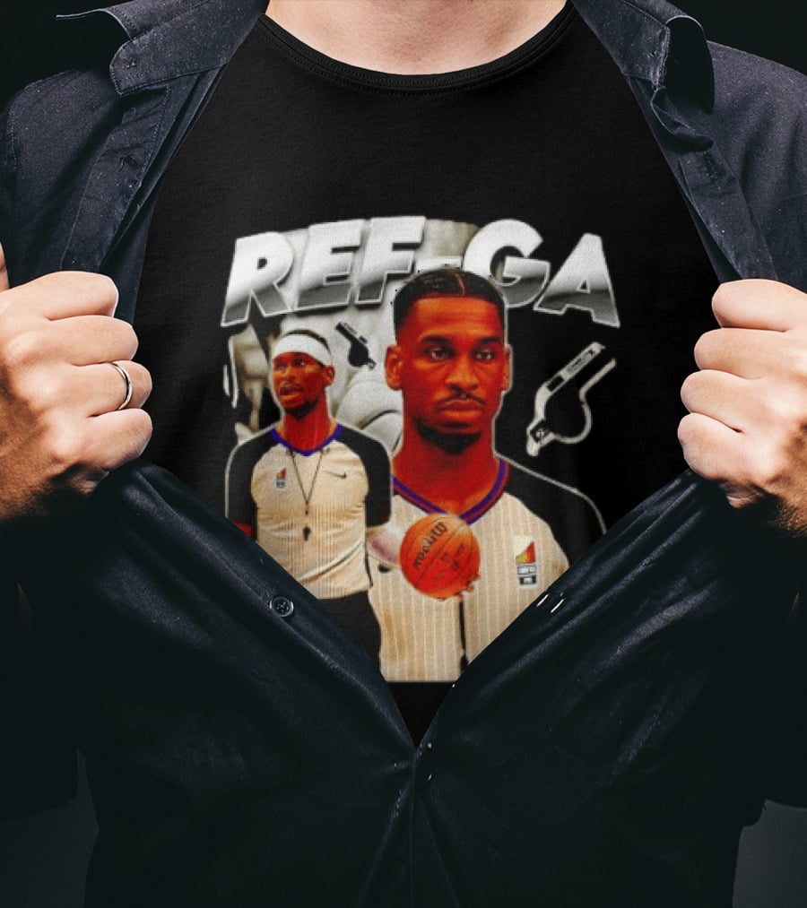 Shai Gilgeous Alexander Basketball Referee Whistle Court Game T-Shirt