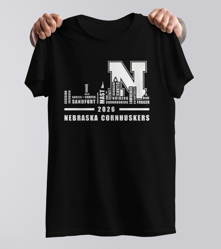 2026 Nebraska Cornhuskers City Skyline Lincoln T-Shirt