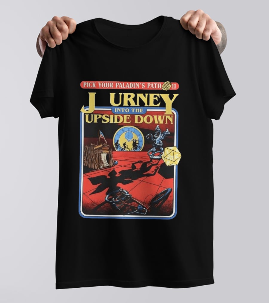 Journey Into The Upside Down Pick Your Paladin's Path 11 Stranger Things Dungeons And Dragons Dice Comic T-Shirt