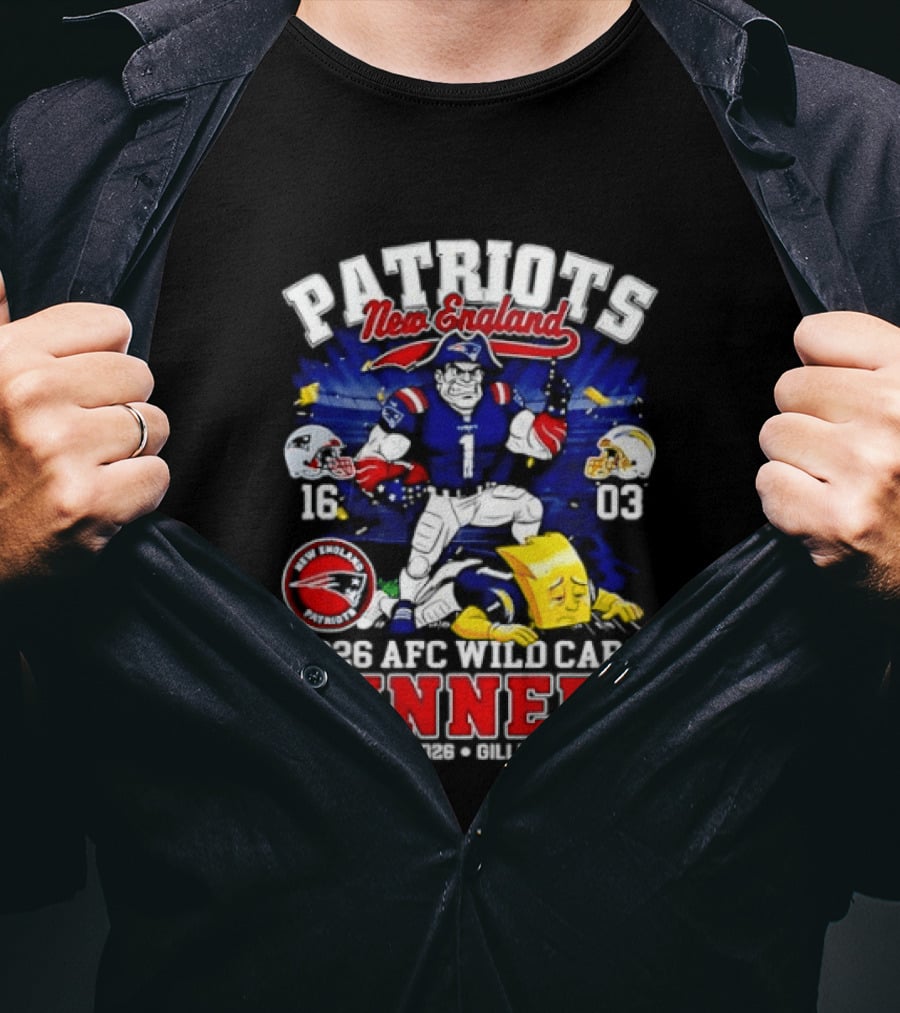 Patriots New England 2026 AFC Wild Card Winners Gillette Stadium January 11th T-Shirt