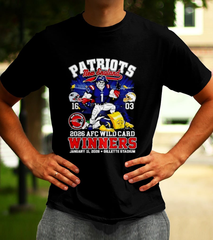 Patriots New England 2026 AFC Wild Card Winners Gillette Stadium January 11th T-Shirt
