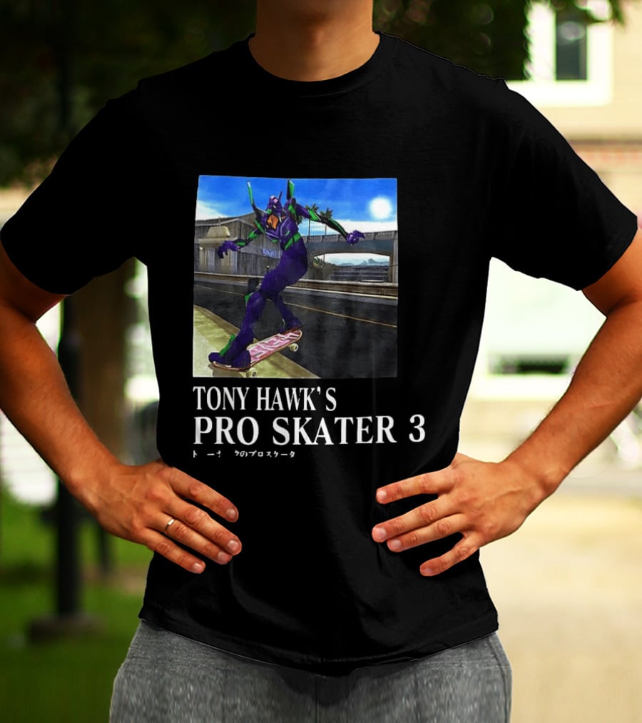 Tony Hawk's Pro Skater 3 Evangelion Crossover Skating Scene T-Shirt