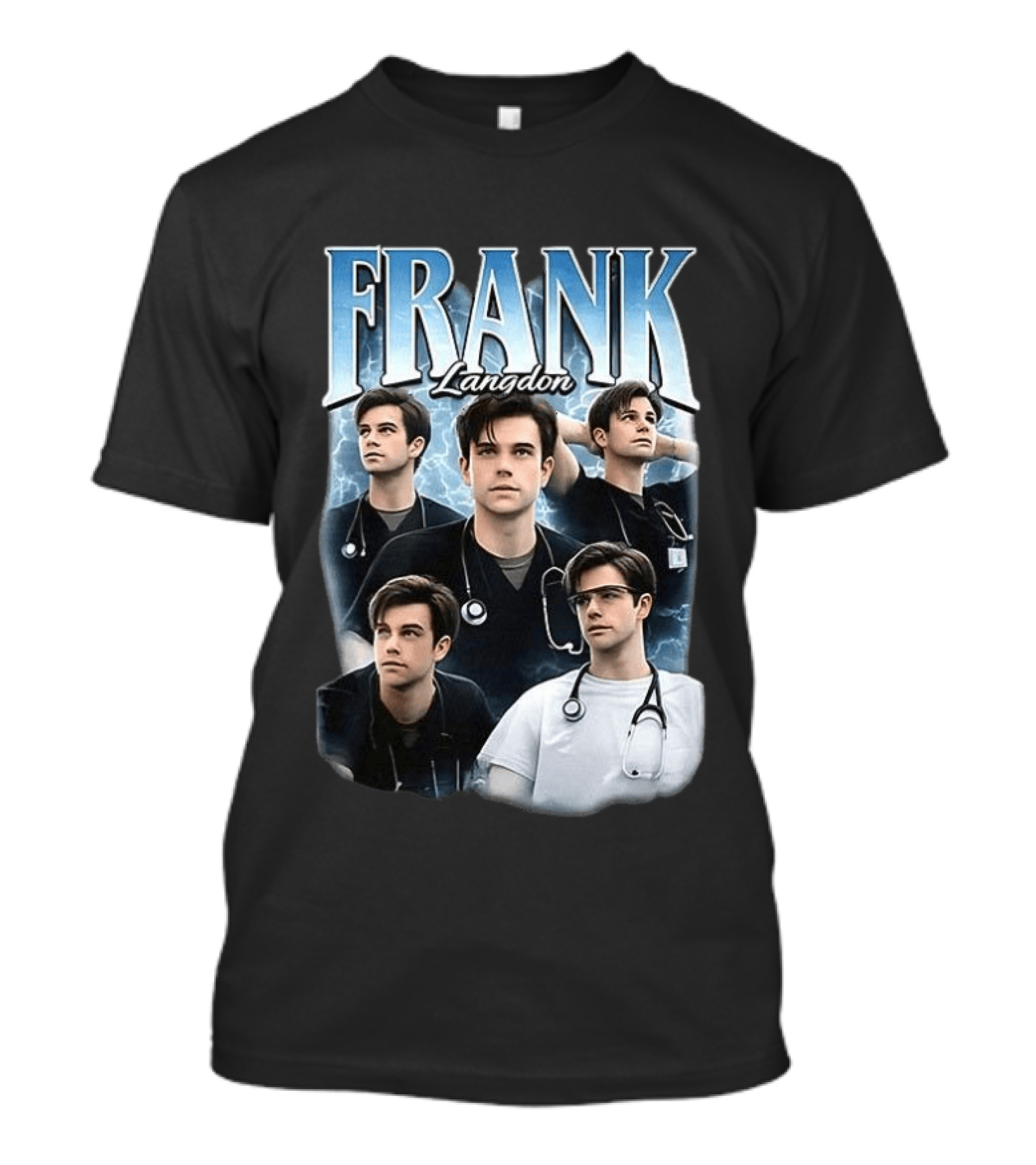 FRANK Langdon Doctor Character Lightning Background Stethoscope T-Shirt