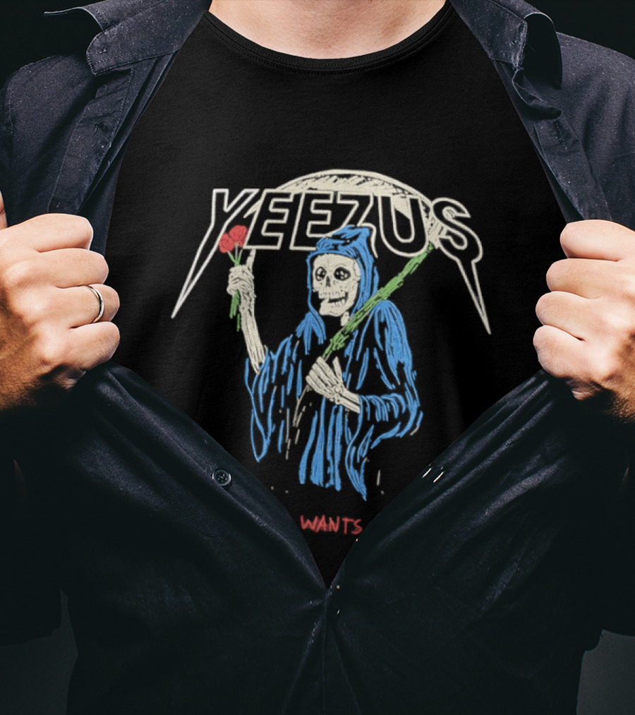 Yeezus Grim Reaper God Wants You Rose T-Shirt
