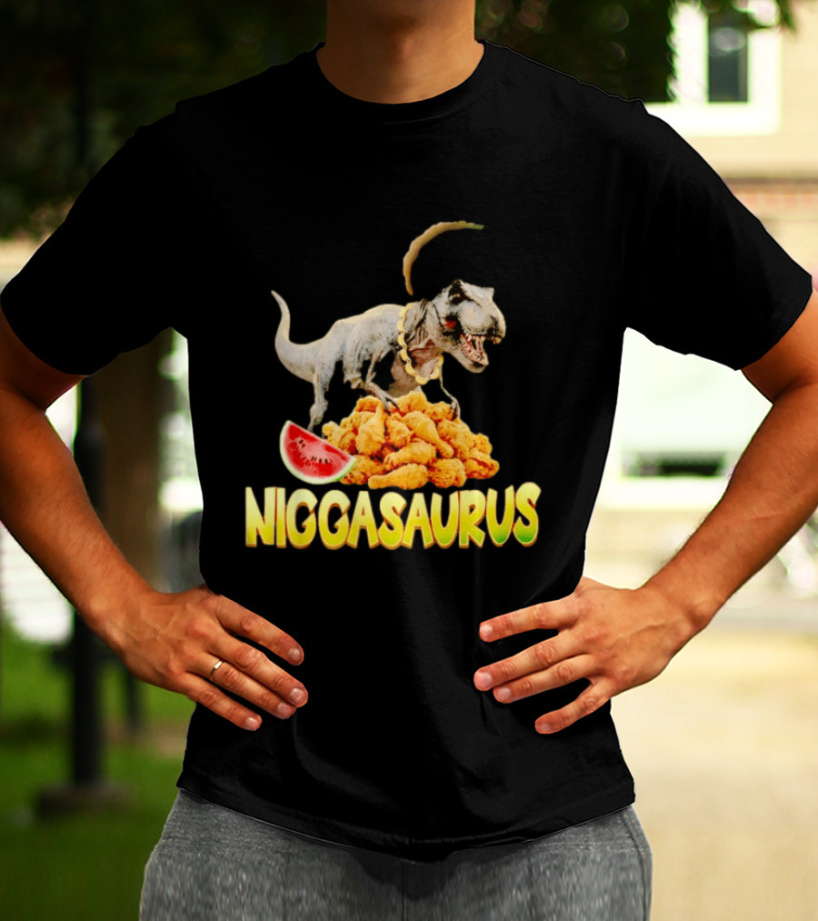 Niggasaurus Dinosaur Fried Chicken T-Shirt