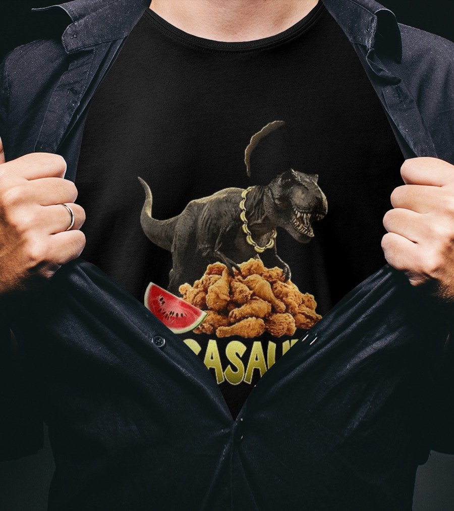 Niggasaurus Fried Chicken And Watermelon Meme T-Shirt