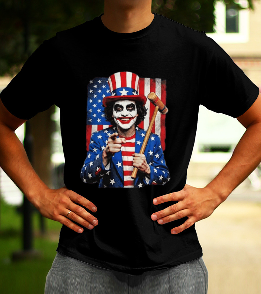 Uncle Jimmy USA Flag Joker Parody Patriotic Costume T-Shirt