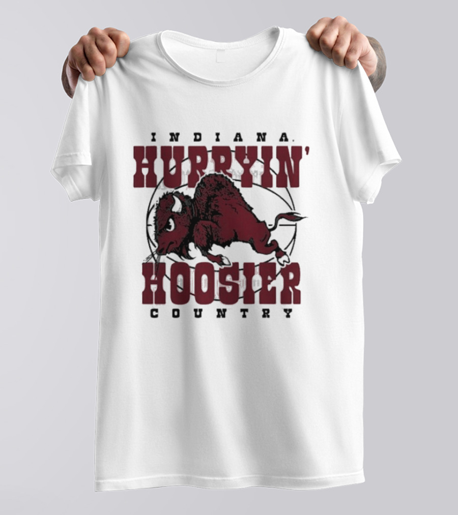 Indiana Hoosiers Basketball Hurryin' Hoosier Country Buffalo T-Shirt