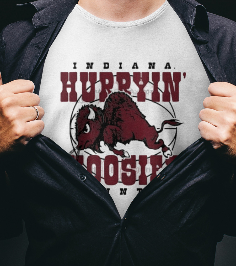 Indiana Hoosiers Basketball Hurryin' Hoosier Country Buffalo T-Shirt