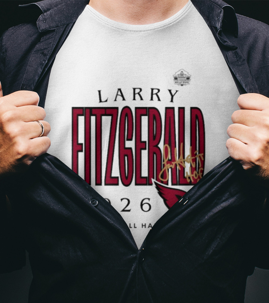 Larry Fitzgerald 2026 Pro Football Hall Of Fame Arizona Cardinals HOF Inductees T-Shirt