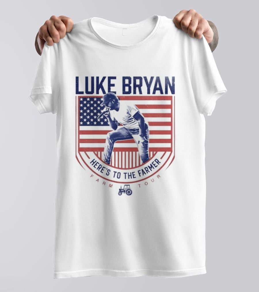 Luke Bryan Here's To The Farmer Farm Tour USA Flag T-Shirt