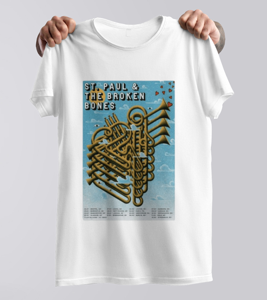 St. Paul & The Broken Bones UK Europe Tour 2026 Dates Bristol Leeds Dublin Paris Barcelona T-Shirt