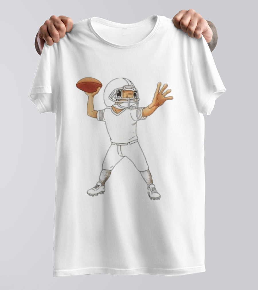 Bad Bunny X Super Tazón Concho LX 2026 Football Player Quarterback Throwing Ball T-Shirt