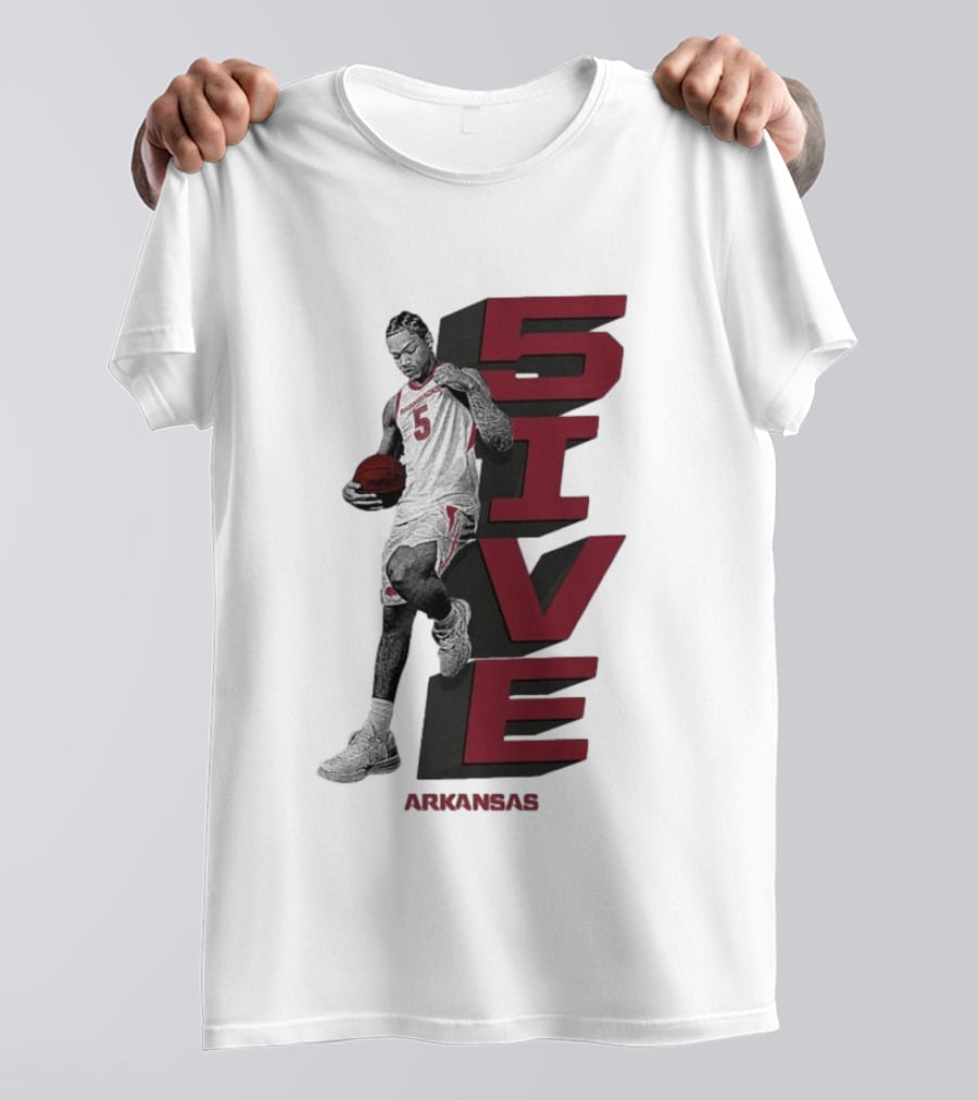 Darius Acuff Jr. 5ive Arkansas Razorbacks Basketball Player T-Shirt
