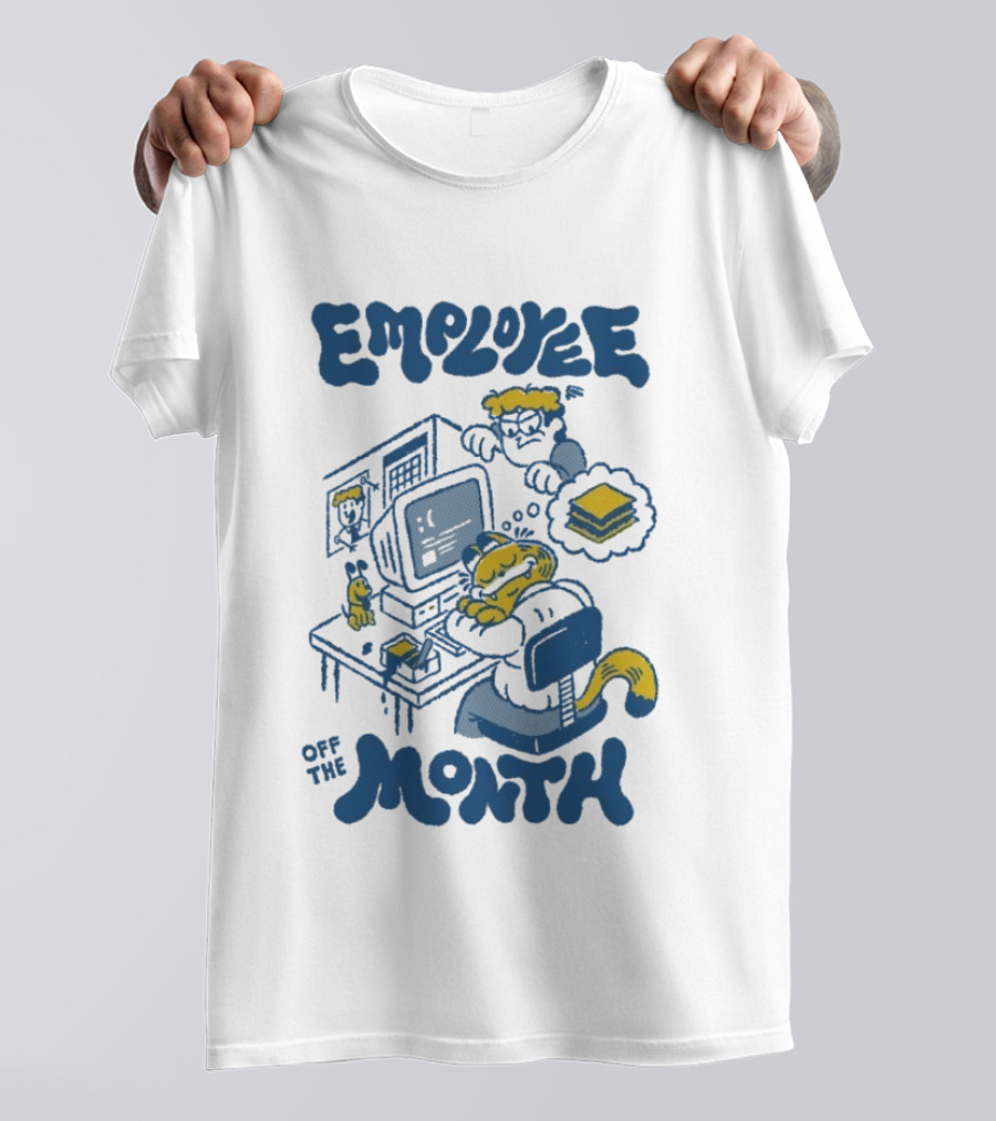 Employee Of The Month Henrique Torres Cat Sleeping Computer Sandwich T-Shirt