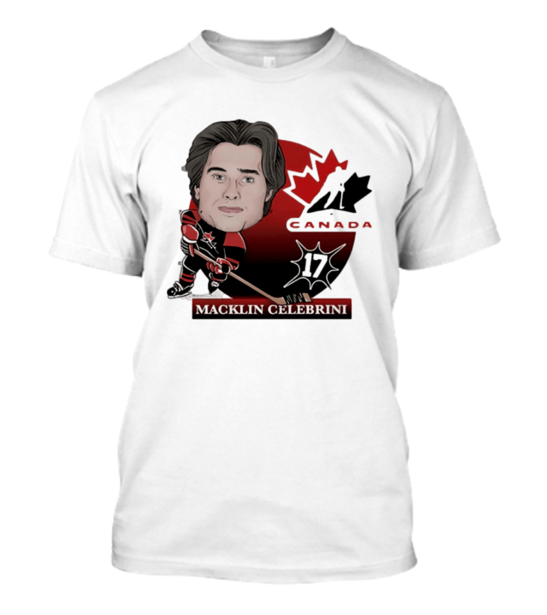 Hockey Canada Macklin Celebrini 17 Canada Leaf T-Shirt
