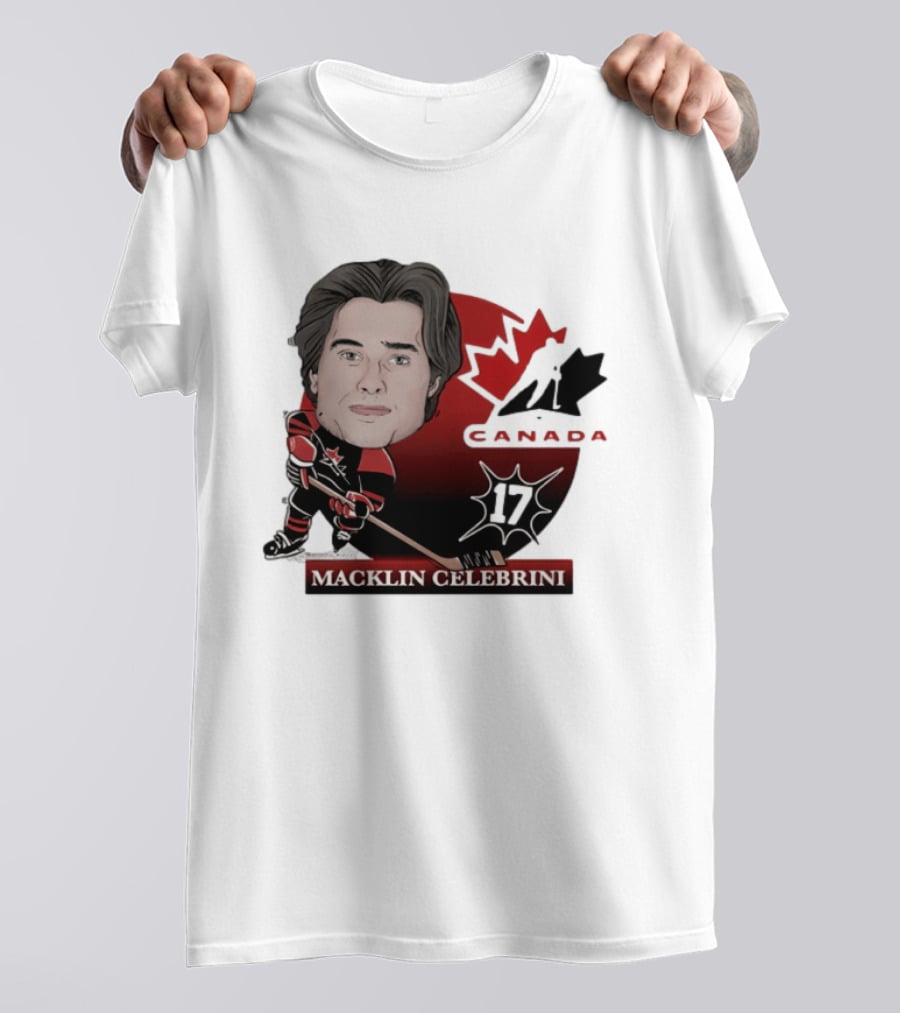 Hockey Canada Macklin Celebrini 17 Canada Leaf T-Shirt