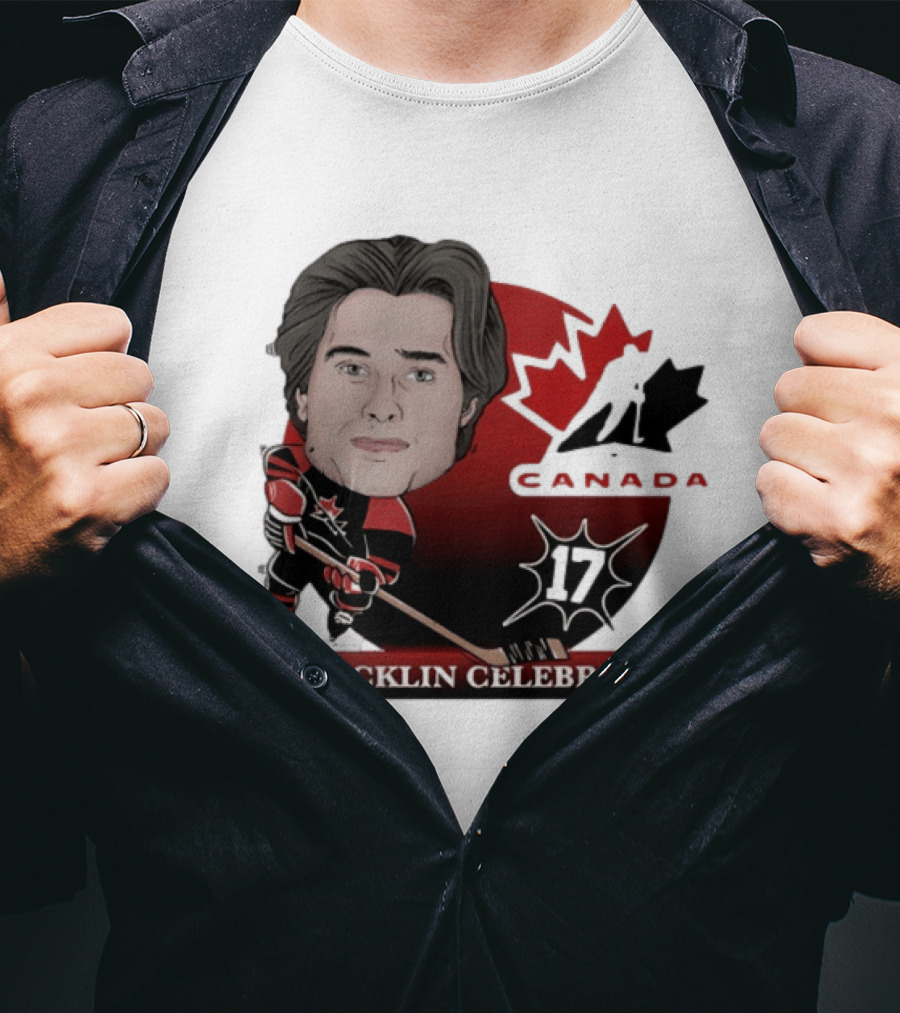 Hockey Canada Macklin Celebrini 17 Canada Leaf T-Shirt
