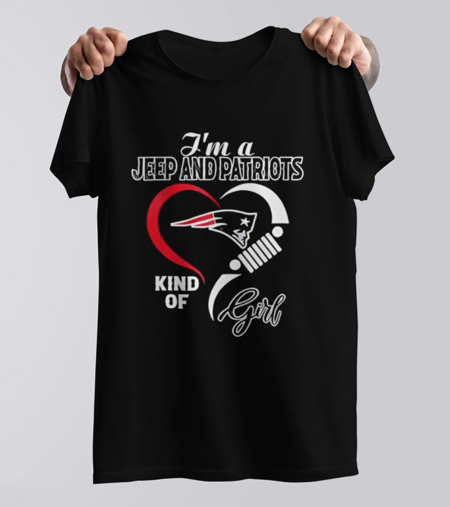 I'm A Jeep And Patriots Kind Of Girl Heart Football T-Shirt