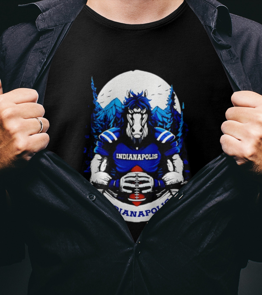 Indianapolis Colts Football Horse Mountain Forest T-Shirt