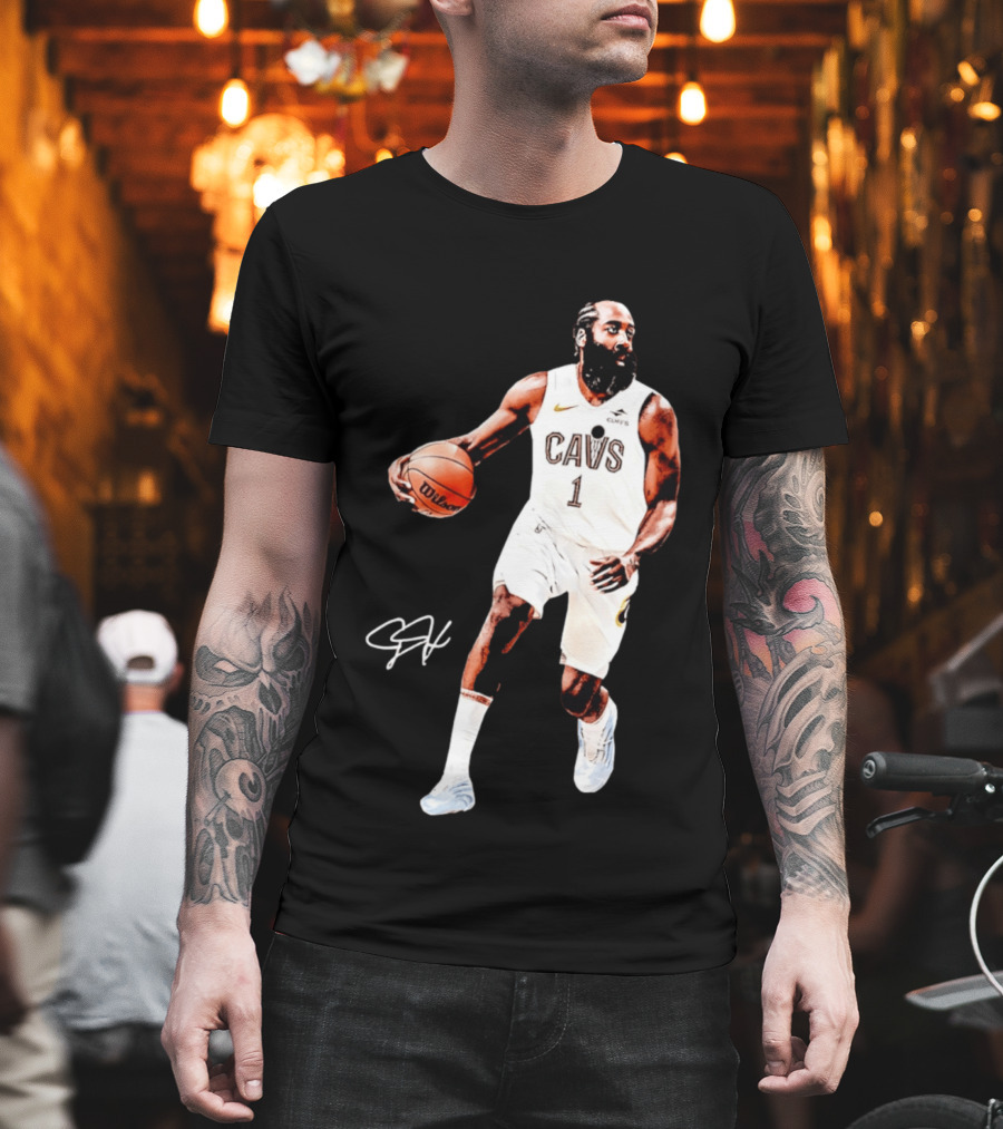 James Harden Basketball CAVS 1 Cavaliers Signature Debut T-Shirt