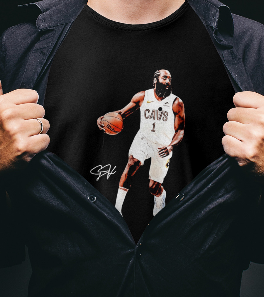 James Harden Basketball CAVS 1 Cavaliers Signature Debut T-Shirt