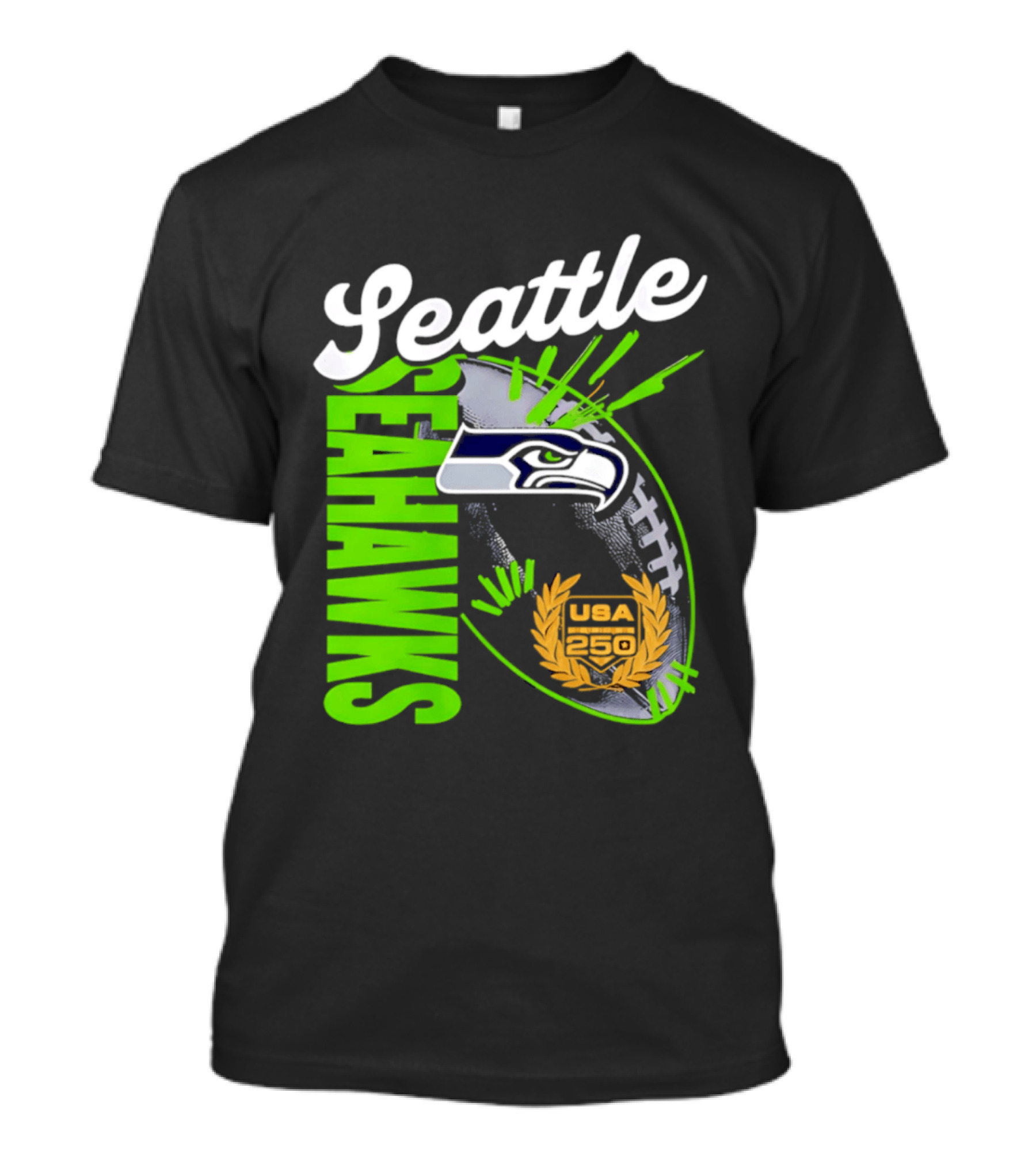 Seattle Seahawks USA 250 Gold Standard Football T-Shirt
