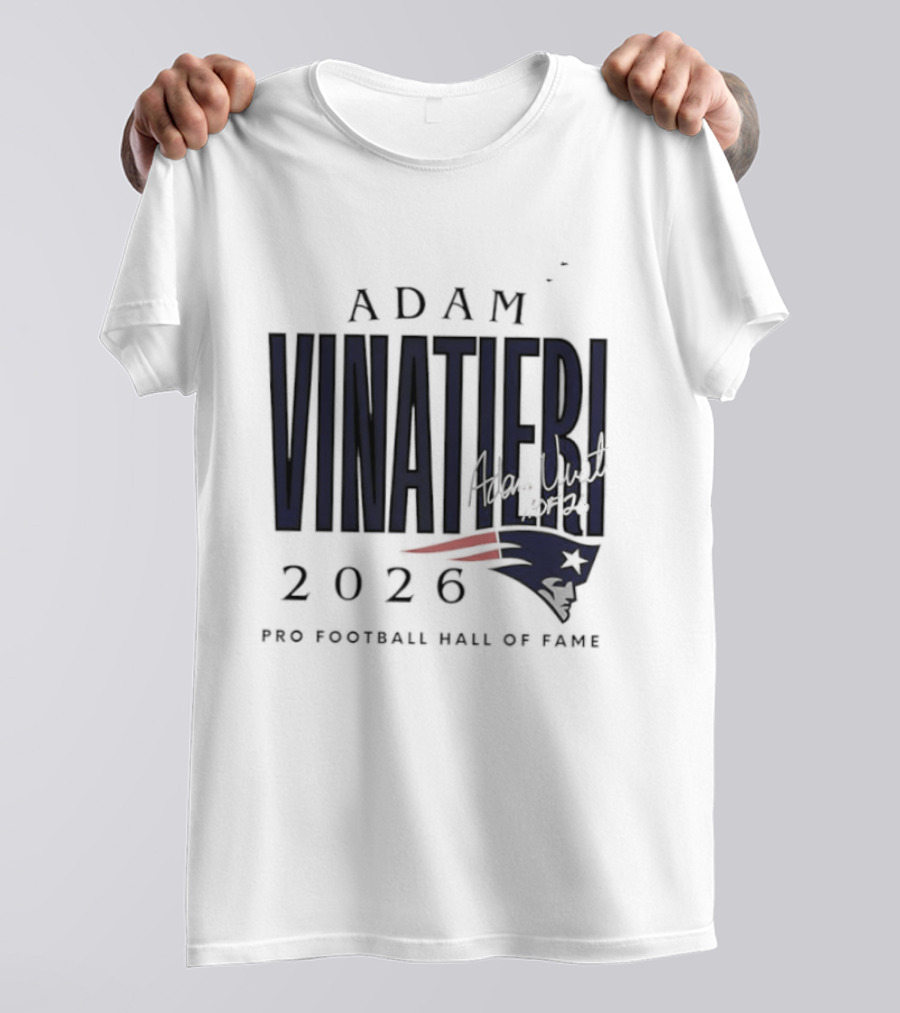 Adam Vinatieri 2026 Patriots Pro Football Hall Of Fame T-Shirt