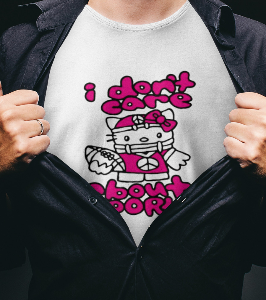 Hello Kitty I Don't Care About Sports Playful Attitude T-Shirt
